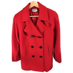 Cherry red Mario de Pinto peacoat, size 10